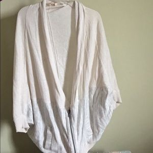 Oversized short sleeve zip up sweater